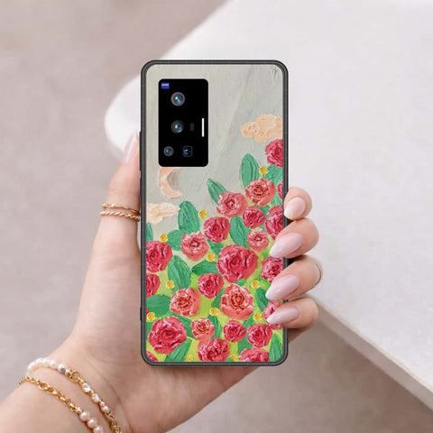 Vivo X70 Pro Cover - Floral Series 4 - HQ Ultra Shine Premium Infinity Glass Soft Silicon Borders Case