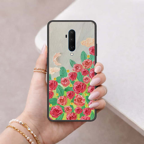 OnePlus 7T Pro Cover - Floral Series 4 - HQ Ultra Shine Premium Infinity Glass Soft Silicon Borders Case