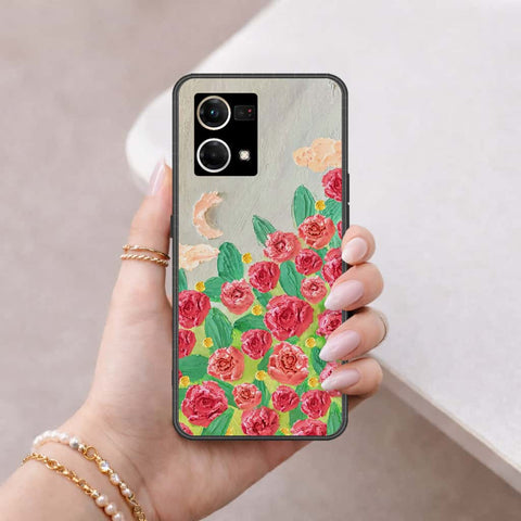 Oppo Reno 8 4G Cover - Floral Series 4 - HQ Ultra Shine Premium Infinity Glass Soft Silicon Borders Case