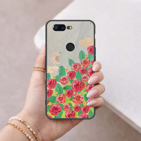 OnePlus 5T Cover - Floral Series 4 - HQ Ultra Shine Premium Infinity Glass Soft Silicon Borders Case