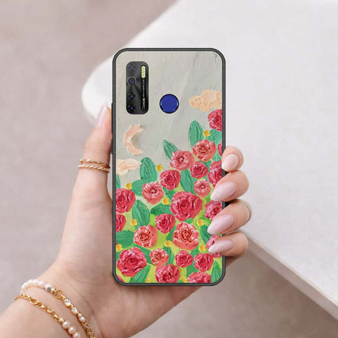 Tecno Camon 15 Air Cover - Floral Series 4 - HQ Ultra Shine Premium Infinity Glass Soft Silicon Borders Case