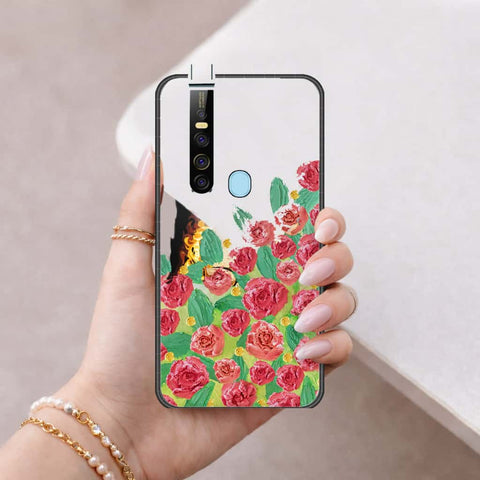 Tecno Camon 15 Pro Cover - Floral Series 4 - HQ Ultra Shine Premium Infinity Glass Soft Silicon Borders Case