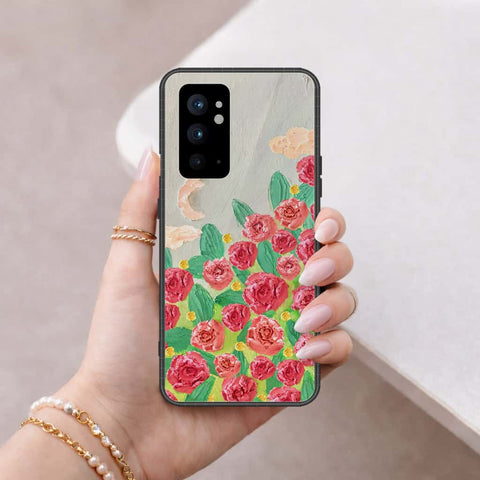 OnePlus 9RT 5G Cover - Floral Series 4 - HQ Ultra Shine Premium Infinity Glass Soft Silicon Borders Case