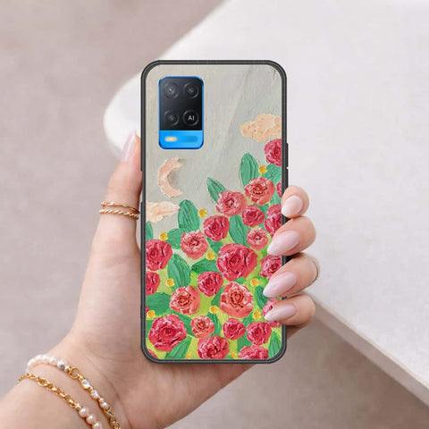 Oppo A54 4G Cover - Floral Series 4 - HQ Ultra Shine Premium Infinity Glass Soft Silicon Borders Case