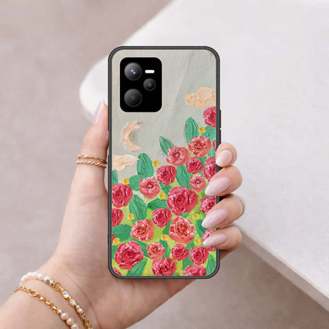 Realme V25 Cover - Floral Series 4 - HQ Ultra Shine Premium Infinity Glass Soft Silicon Borders Case