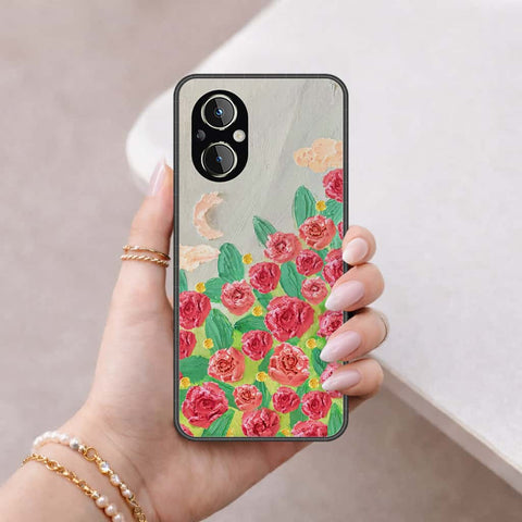 Oppo Reno8 Lite Cover - Floral Series 4 - HQ Ultra Shine Premium Infinity Glass Soft Silicon Borders Case