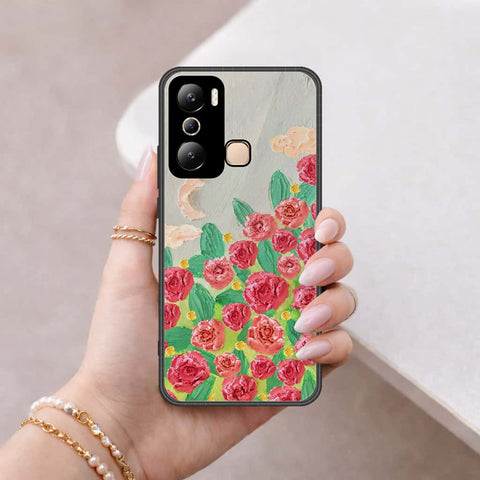 Infinix Hot 20i Cover - Floral Series 4 - HQ Ultra Shine Premium Infinity Glass Soft Silicon Borders Case