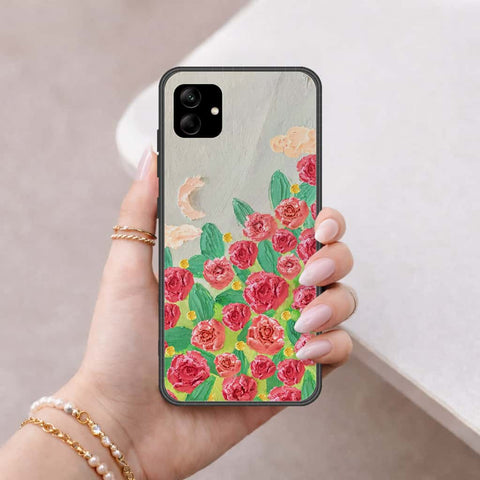 Samsung Galaxy F17 Cover - Floral Series 4 - HQ Ultra Shine Premium Infinity Glass Soft Silicon Borders Case