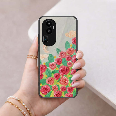Oppo Reno 10 Pro Plus Cover - Floral Series 4 - HQ Ultra Shine Premium Infinity Glass Soft Silicon Borders Case