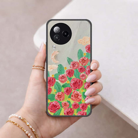 Xiaomi Civi 3 Cover - Floral Series 4 - HQ Ultra Shine Premium Infinity Glass Soft Silicon Borders Case