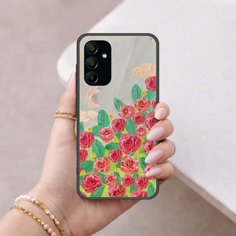 Samsung Galaxy A15 5GCover - Floral Series 4 - HQ Ultra Shine Premium Infinity Glass Soft Silicon Borders Case