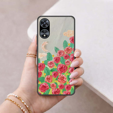 Oppo A58 4G Cover - Floral Series 4 - HQ Ultra Shine Premium Infinity Glass Soft Silicon Borders Case