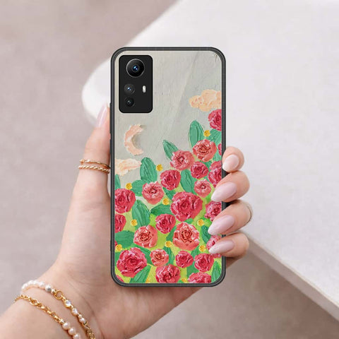 Xiaomi Redmi Note 12S Cover - Floral Series 4 - HQ Ultra Shine Premium Infinity Glass Soft Silicon Borders Case