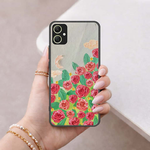 Samsung Galaxy M05 Cover - Floral Series 4 - HQ Ultra Shine Premium Infinity Glass Soft Silicon Borders Case
