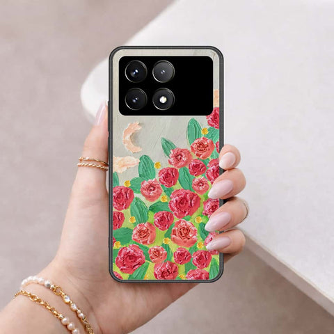 Xiaomi Poco F6 Pro Cover - Floral Series 4 - HQ Ultra Shine Premium Infinity Glass Soft Silicon Borders Case