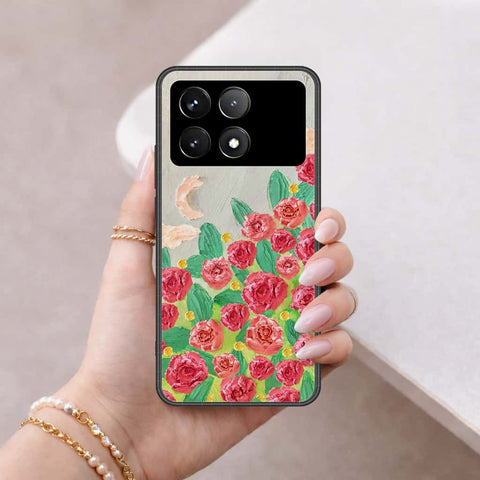 Xiaomi Poco X6 Pro Cover - Floral Series 4 - HQ Ultra Shine Premium Infinity Glass Soft Silicon Borders Case