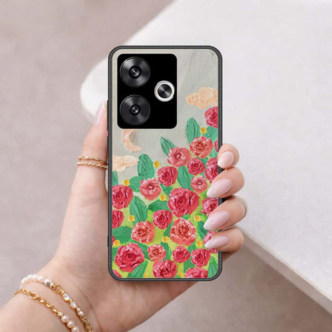Xiaomi Poco F6 Cover - Floral Series 4 - HQ Ultra Shine Premium Infinity Glass Soft Silicon Borders Case