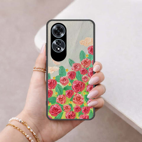 Oppo A60 Cover - Floral Series 4 - HQ Ultra Shine Premium Infinity Glass Soft Silicon Borders Case