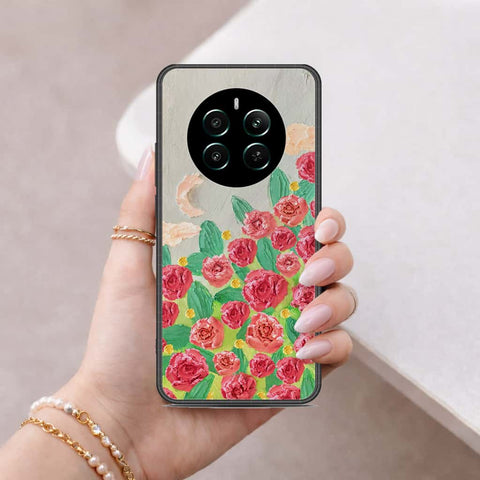 Realme Narzo 70 Cover - Floral Series 4 - HQ Ultra Shine Premium Infinity Glass Soft Silicon Borders Case