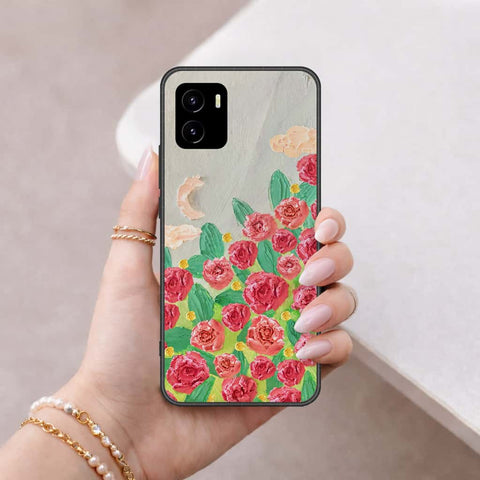 Vivo Y10 Cover - Floral Series 4 - HQ Ultra Shine Premium Infinity Glass Soft Silicon Borders Case