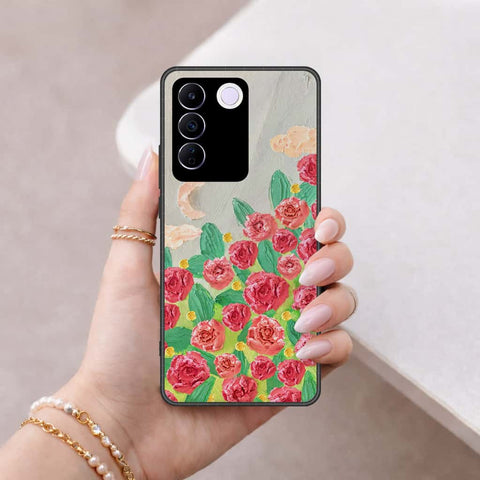 Vivo S16e Cover - Floral Series 4 - HQ Ultra Shine Premium Infinity Glass Soft Silicon Borders Case
