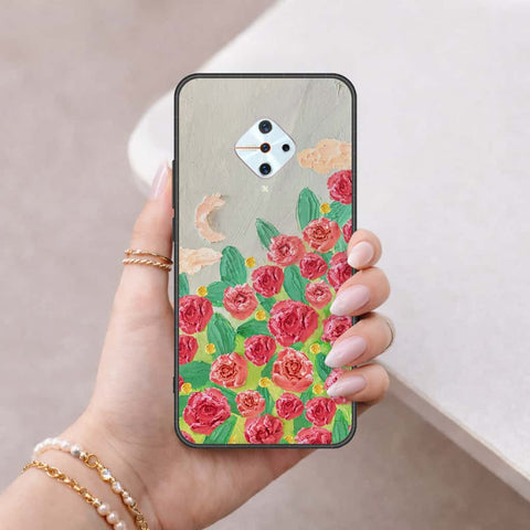 Vivo Y9s Cover - Floral Series 4 - HQ Ultra Shine Premium Infinity Glass Soft Silicon Borders Case