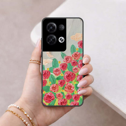 Oppo Reno 8 Pro  Cover - Floral Series 4 - HQ Ultra Shine Premium Infinity Glass Soft Silicon Borders Case