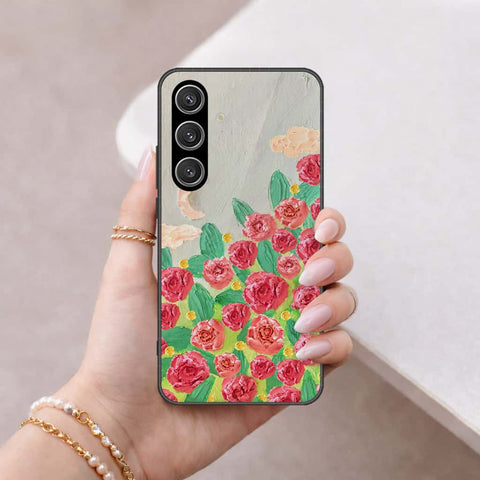 Samsung Galaxy S25 FE Cover - Floral Series 4 - HQ Ultra Shine Premium Infinity Glass Soft Silicon Borders Case