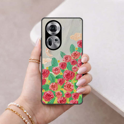 Oppo Reno 11 5G Cover - Floral Series 4 - HQ Ultra Shine Premium Infinity Glass Soft Silicon Borders Case