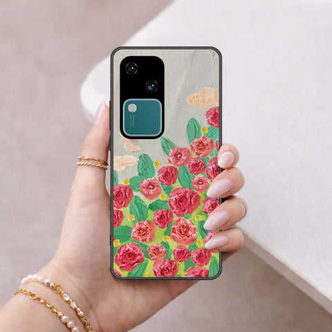 Vivo S18 Cover - Floral Series 4 - HQ Ultra Shine Premium Infinity Glass Soft Silicon Borders Case