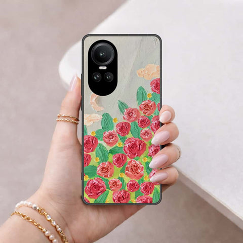 Oppo Reno 10 Pro Cover - Floral Series 4 - HQ Ultra Shine Premium Infinity Glass Soft Silicon Borders Case