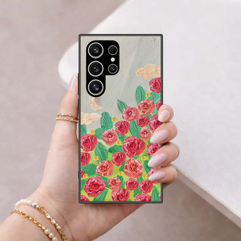 Samsung Galaxy S26 Ultra Cover - Floral Series 4 - HQ Ultra Shine Premium Infinity Glass Soft Silicon Borders Case