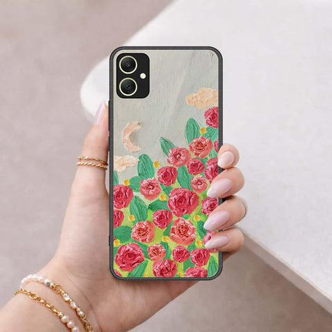 Samsung Galaxy A06 Cover - Floral Series 4 - HQ Ultra Shine Premium Infinity Glass Soft Silicon Borders Case