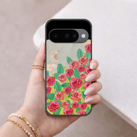 Google Pixel 10 Cover - Floral Series 4 - HQ Ultra Shine Premium Infinity Glass Soft Silicon Borders Case