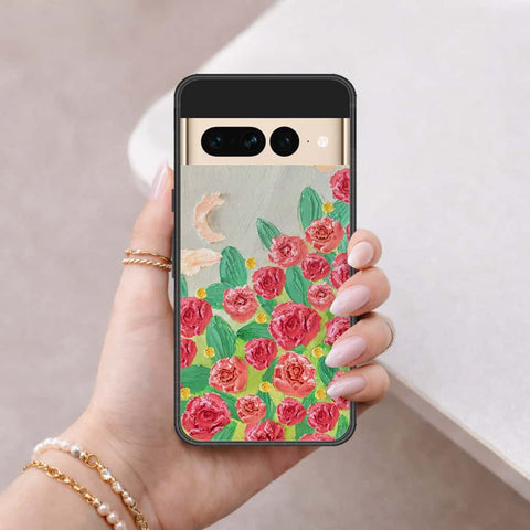 Google Pixel 7 Pro Cover - Floral Series 4 - HQ Ultra Shine Premium Infinity Glass Soft Silicon Borders Case
