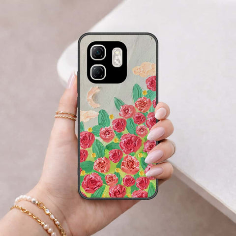 Infinix Hot 50i Cover - Floral Series 4 - HQ Ultra Shine Premium Infinity Glass Soft Silicon Borders Case