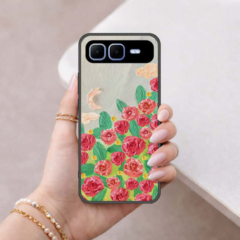 Infinix Smart 10 Plus Cover - Floral Series 4 - HQ Ultra Shine Premium Infinity Glass Soft Silicon Borders Case