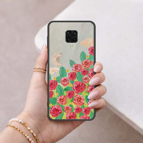 Xiaomi Redmi Note 9S Cover - Floral Series 4 - HQ Ultra Shine Premium Infinity Glass Soft Silicon Borders Case