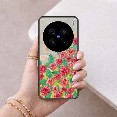 Vivo V7 Plus Cover - Floral Series 4 - HQ Ultra Shine Premium Infinity Glass Soft Silicon Borders Case