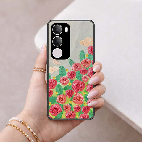 Vivo Y19 5G Cover - Floral Series 4 - HQ Ultra Shine Premium Infinity Glass Soft Silicon Borders Case