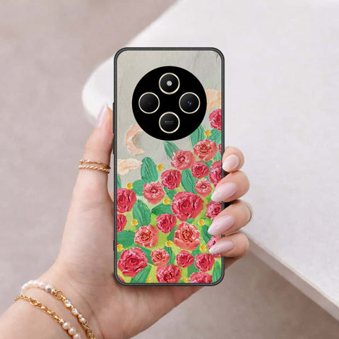 Xiaomi Redmi A3 Pro Cover - Floral Series 4 - HQ Ultra Shine Premium Infinity Glass Soft Silicon Borders Case
