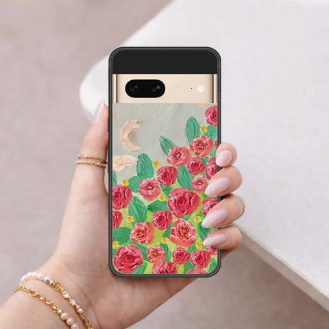 Google Pixel 7 Cover - Floral Series 4 - HQ Ultra Shine Premium Infinity Glass Soft Silicon Borders Case