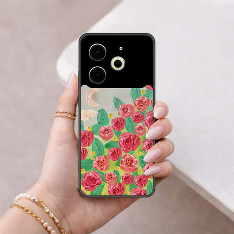 Tecno Pova 6 Cover - Floral Series 4 - HQ Ultra Shine Premium Infinity Glass Soft Silicon Borders Case