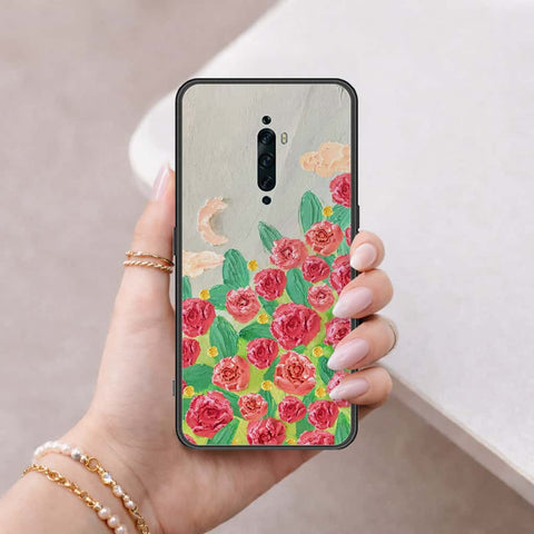 Oppo Reno 2F Cover - Floral Series 4 - HQ Ultra Shine Premium Infinity Glass Soft Silicon Borders Case
