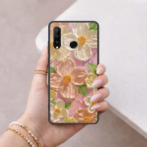 Huawei P30 lite Cover - Floral Series 4 - HQ Ultra Shine Premium Infinity Glass Soft Silicon Borders Case