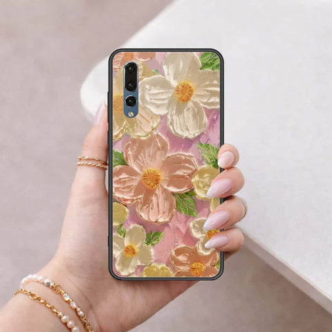 Huawei P20 Pro Cover - Floral Series 4 - HQ Ultra Shine Premium Infinity Glass Soft Silicon Borders Case