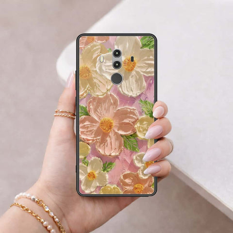 Huawei Mate 10 Pro Cover - Floral Series 4 - HQ Ultra Shine Premium Infinity Glass Soft Silicon Borders Case