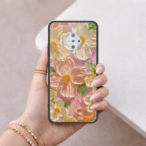 Vivo Y51 (2020 September) Cover - Floral Series 4 - HQ Ultra Shine Premium Infinity Glass Soft Silicon Borders Case