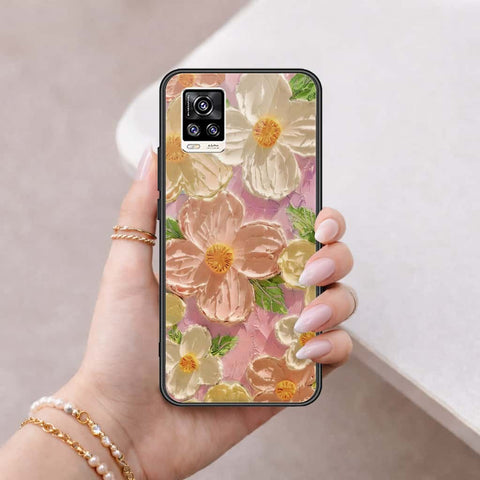 Vivo V20 Cover - Floral Series 4 - HQ Ultra Shine Premium Infinity Glass Soft Silicon Borders Case