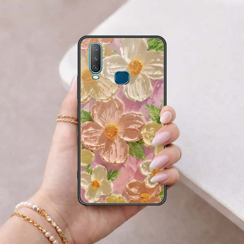 Vivo Y17 Cover - Floral Series 4 - HQ Ultra Shine Premium Infinity Glass Soft Silicon Borders Case